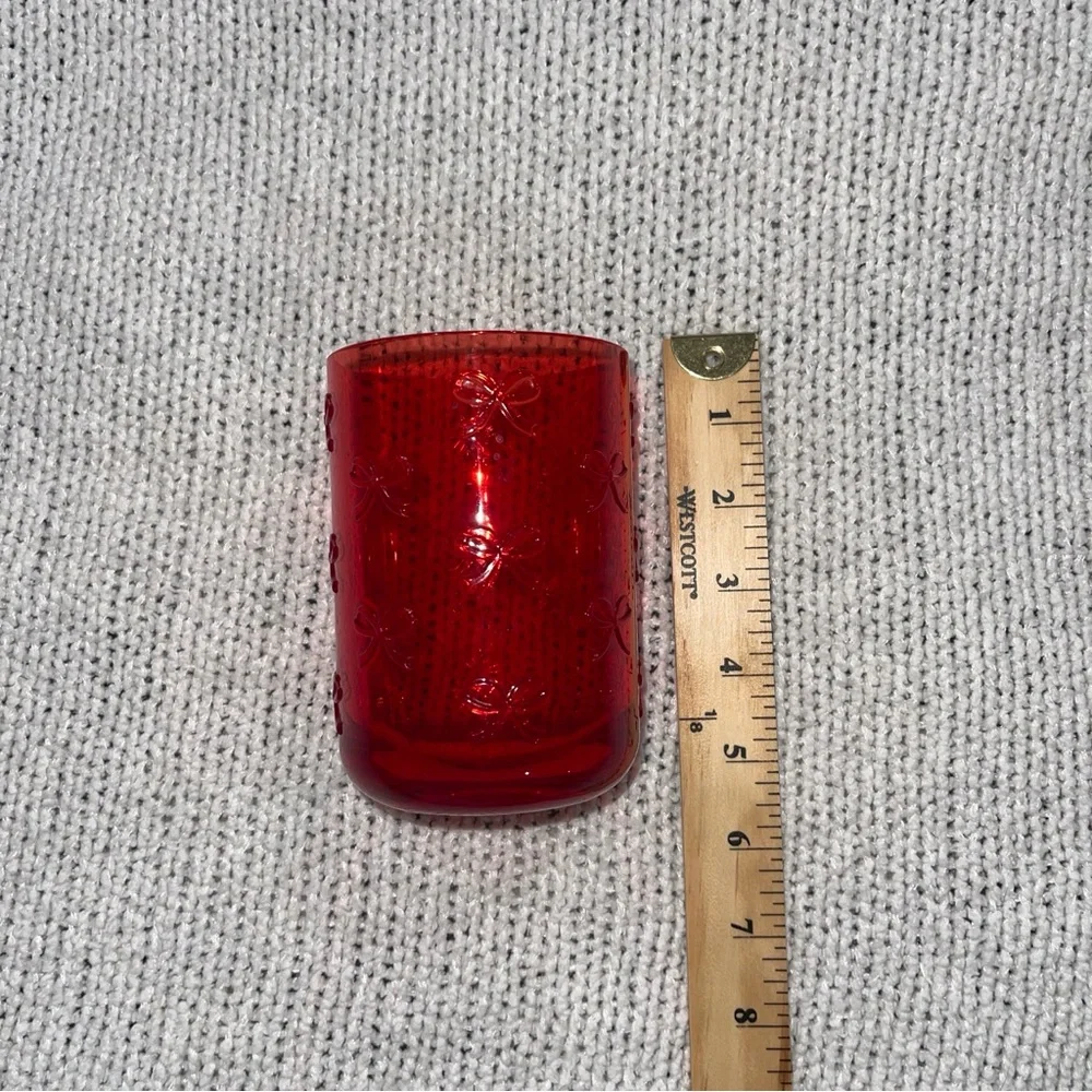 Red plastic cup with Bow Design